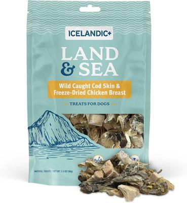 Land & Sea Cod Skin & Chicken Breast Freeze-Dried Dog Treats, 2.4-oz bag