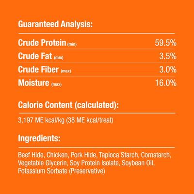 Chicken Wrapped Triple Flavor Munchy Sticks Chicken, Pork Hide & Beef Hide Dog Treat Chews, 10 count