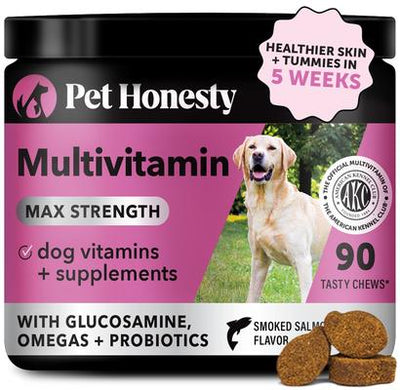 MultiVitamin Max-Strength Smoked Salmon Flavored Glucosamine Vitamins for Dogs, 90 count