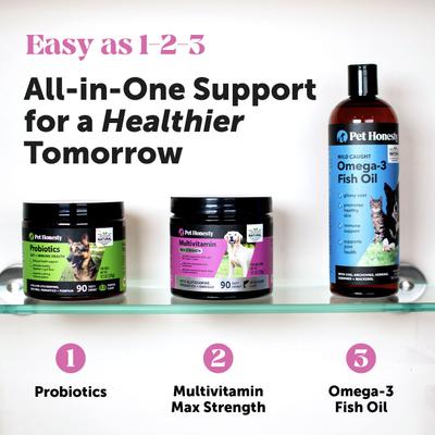 MultiVitamin Max-Strength Smoked Salmon Flavored Glucosamine Vitamins for Dogs, 90 count