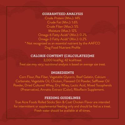 Rawhide-Free, Rolled Sticks, Skin & Coat Chew, with Natural Chicken Flavor Dog Treats, 16 count