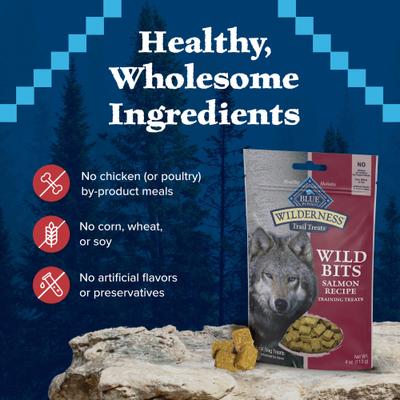 Wilderness Trail Treats Wild Bits Salmon Recipe Grain-Free Dog Training Treats, 4-oz bag