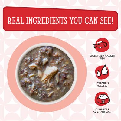 Cats in the Kitchen Mack, Jack & Sam Salmon, Mackerel & Tuna Recipe Grain-Free Cat Food Pouches, 3-oz pouch, case of 12