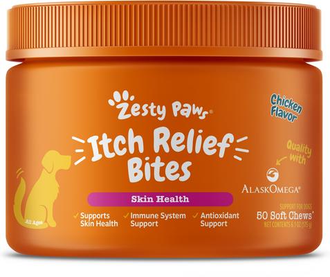 Masticables blandos con sabor a pollo para aliviar la picazón, suplemento inmunológico para perros, 50 unidades