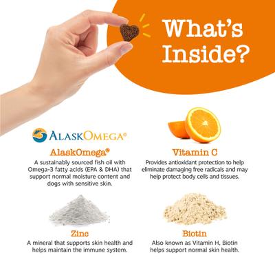 Masticables blandos con sabor a pollo para aliviar la picazón, suplemento inmunológico para perros, 50 unidades