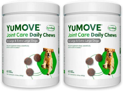 YuMOVE Mobility - Suplemento masticable suave para el cuidado de caderas y articulaciones para perros grandes y gigantes, 120 unidades