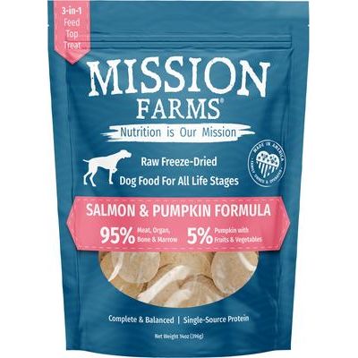 Alimento liofilizado para perros adultos de raza libre de jaula, con pollo y calabaza, bolsa de 14 oz