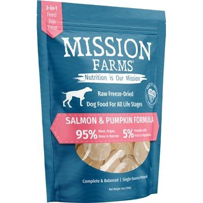 Alimento liofilizado para perros adultos con salmón salvaje y calabaza, bolsa de 14 oz