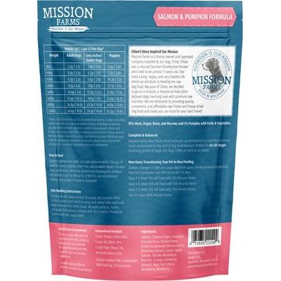 Alimento liofilizado para perros adultos con salmón salvaje y calabaza, bolsa de 14 oz