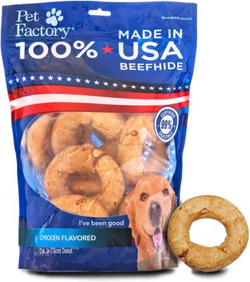 Beefhide 3-inch Donuts Chicken Flavored Dog Hard Chews, 12 count