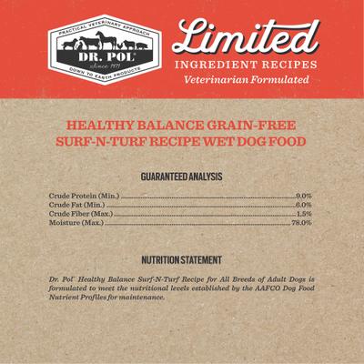 Adult Limited Ingredient Surf-N-Turf Pate Canned Wet Dog Food, 12.5-oz can, case of 12