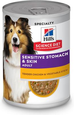 Adult Sensitive Stomach & Sensitive Skin Tender Chicken & Vegetable Stew Wet Dog Food, 12.5-oz can, 12 count