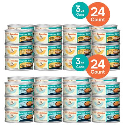 Bundle: CANIDAE Balanced Bowl Salmon & Sweet Potato Recipe in Gravy + Chicken & Pumpkin Recipe in Gravy Wet Cat Food