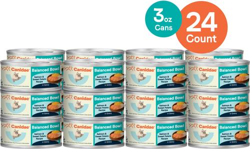 Bundle: CANIDAE Balanced Bowl Salmon & Sweet Potato Recipe in Gravy + Chicken & Pumpkin Recipe in Gravy Wet Cat Food