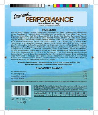Optimal Performance Dry Dog Food, 5-lb bag