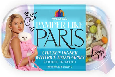 Comida húmeda para perros sin OGM: cena de pollo con arroz y calabaza desmenuzada, vaso de 2.75 oz, caja de 10