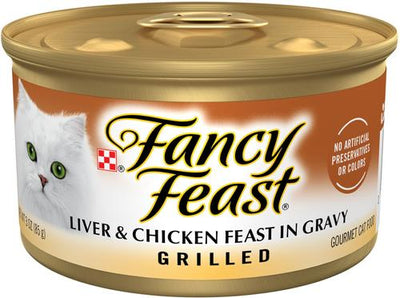 Grilled Liver & Chicken Feast in Gravy Canned Cat Food, 3-oz, case of 24