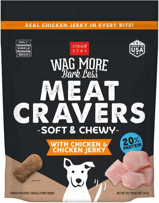 Wag More Bark Less Meat Cravers Chicken Soft & Chewy Dog Treats, 5-oz bag