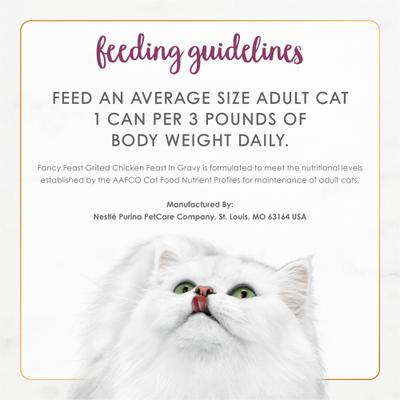 Comida húmeda para gatos Grilled Chicken Feast in Gravy, lata de 3 oz, caja de 12