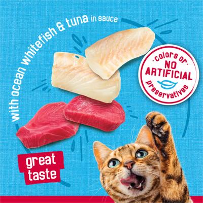 Prime Filets with Ocean Whitefish & Tuna in Sauce Canned Cat Food, 5.5-oz, case of 24