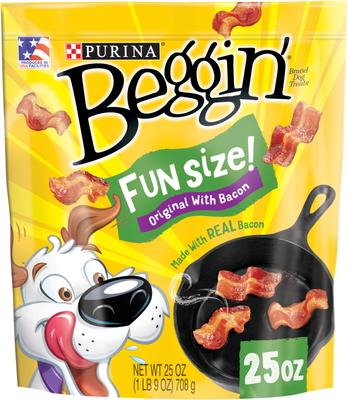 Purina Beggin' Real Meat Fun Size Original with Bacon Flavored Dog Treats, 25-oz bag