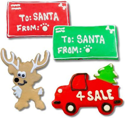 Cartas a Santa: Galletas crujientes surtidas de mantequilla de maní y miel para perros, 18 unidades