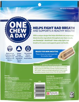 ActivFresh Daily Oral Care Mini Dental Dog Treats, 90 count