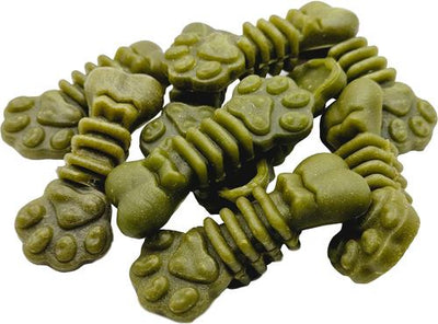 Premio dental para perros con sabor a menta, en forma de hueso de pata, mediano/grande, bolsa de 1 lb