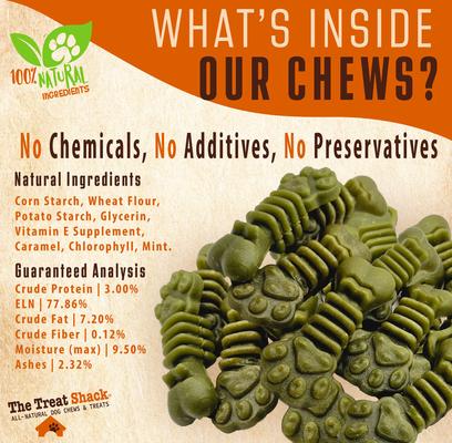 Medium/Large Paw Bone Shaped Dental Mint Flavored Dog Treat, 1-lb bag