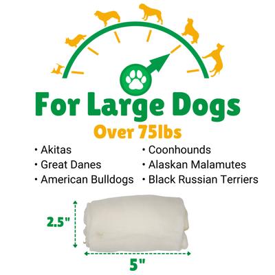 Masticables extra grandes para perros Stubbys de cuero crudo liso, 4 unidades