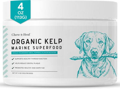 Organic Kelp Marine Superfood Granules Dental Supplement for Dogs, 4-oz jar