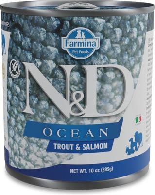 Comida enlatada para perros Natural & Delicious Ocean Trout & Salmon, lata de 10 oz, caja de 6