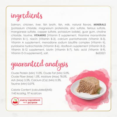 Comida enlatada para gatos Gourmet Naturals con receta de salmón salvaje de Alaska, sin cereales, lata de 3 oz, caja de 12