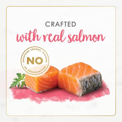 Comida enlatada para gatos Gourmet Naturals con receta de salmón salvaje de Alaska, sin cereales, lata de 3 oz, caja de 12