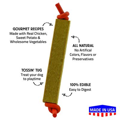 Golosinas para perros Tossin' Tug, 3 unidades