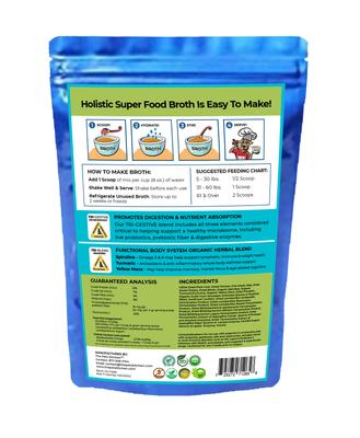 Holistic Super Food Broth One & Done Daily Greens Support Pork Flavor Concentrate Powder Dog & Cat Supplement, 4.5-oz bag