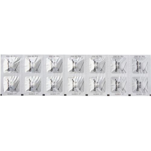 Comprimidos de amoxicilina trihidrato/clavulanato de potasio para perros y gatos, 375 mg, 1 comprimido