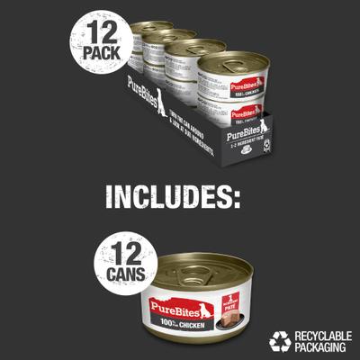 Dog Pates Chicken Food Topping, 2.5-oz can, 12 count