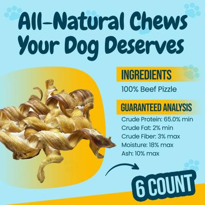 5 to 7-in Curly Bully Sticks Dog Treats, 6 count