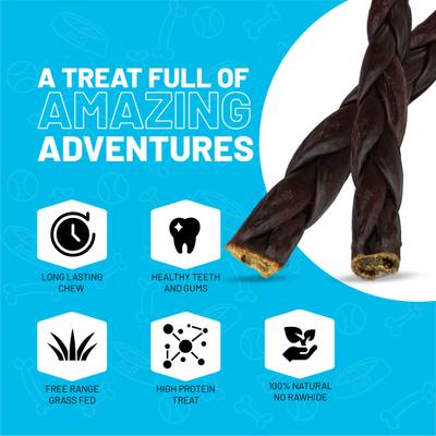 6-inch Collagen Braid Dog Natural Chew Treats, 6 count
