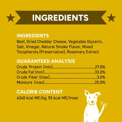 Wag More Bark Less Philly Cheesesteak Beef Recipe Grain-Free Jerky Dog Treats, 10-oz bag