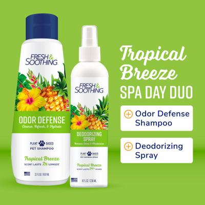 Fresh & Soothing Dog & Cat Deodorizing Spray, Tropical Breeze Scent, 8-fl oz bottle
