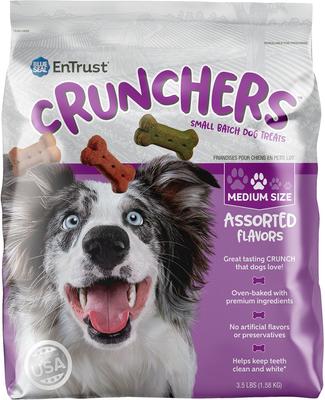 EnTrust Crunchers - Galletas crujientes surtidas para perros, tamaño mediano, bolsa de 3.5 lb
