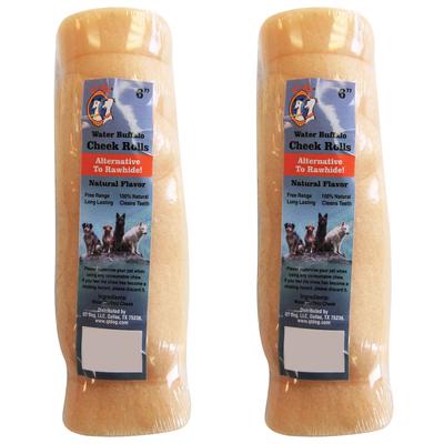 Water Buffalo Cheek Roll Dog Treat, 6-in