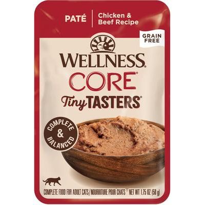 CORE Tiny Tasters - Paté de atún y salmón, alimento para gatos sin cereales, 1.75 oz (paquete de 12)