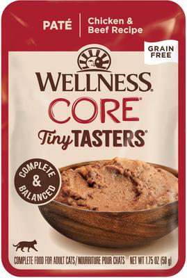 CORE Tiny Tasters - Paté de pollo y pavo, alimento para gatos sin cereales, 1.75 oz (paquete de 12)