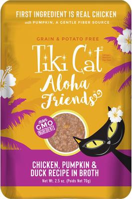 Aloha Friends Chicken, Pumpkin & Beef Recipe in Broth Grain-Free Wet Cat Food, 2.5-oz pouch, case of 12