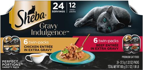 Gravy Indulgence Salmon & White Fish in Gravy Variety Pack Grain-Free Adult Wet Cat Food, 2.64-oz can, case of 12