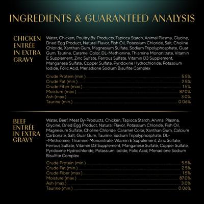 Gravy Indulgence Chicken & Beef in Extra Gravy Variety Pack Grain-Free Adult Wet Cat Food, 2.64-oz tray, case of 24