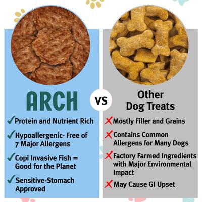 Arch Single Ingredient Sustainable Fish Dehydrated Dog Treats, 2-oz bag